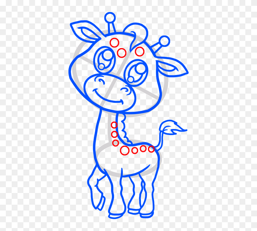 Learn Easy To Draw Baby Giraffe Step - Drawing Clipart