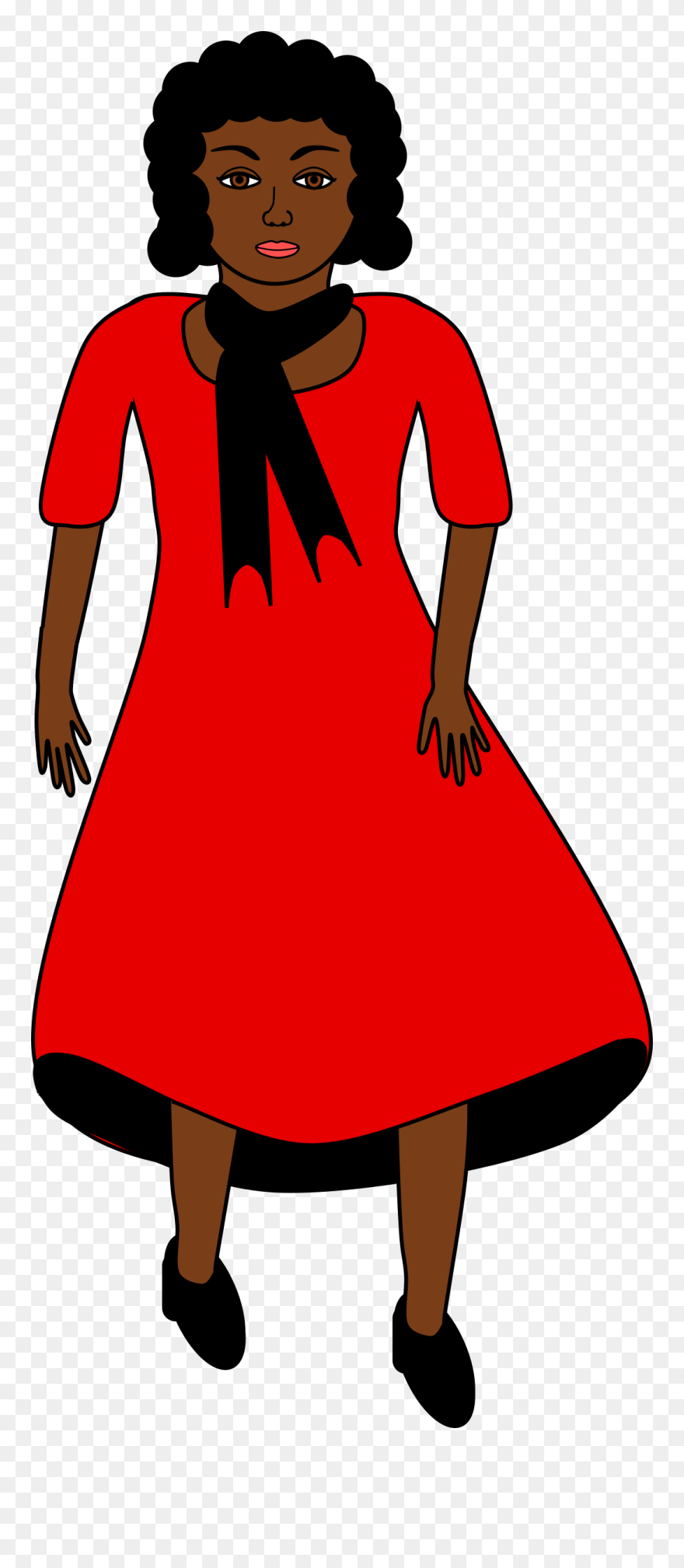 Red Dress In The Wind Clip Arts - Lady In Red Dress Clipart - Png Download