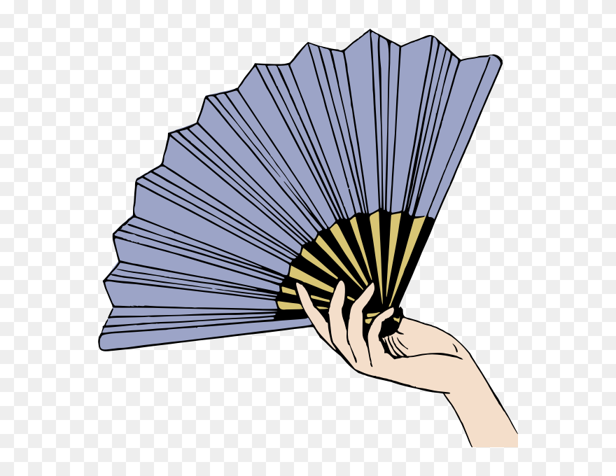 Paper Fan Colour - Clip Art Black And White Fan - Png Download