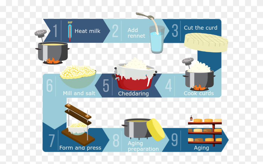 9 Steps For Making Cheese Clipart