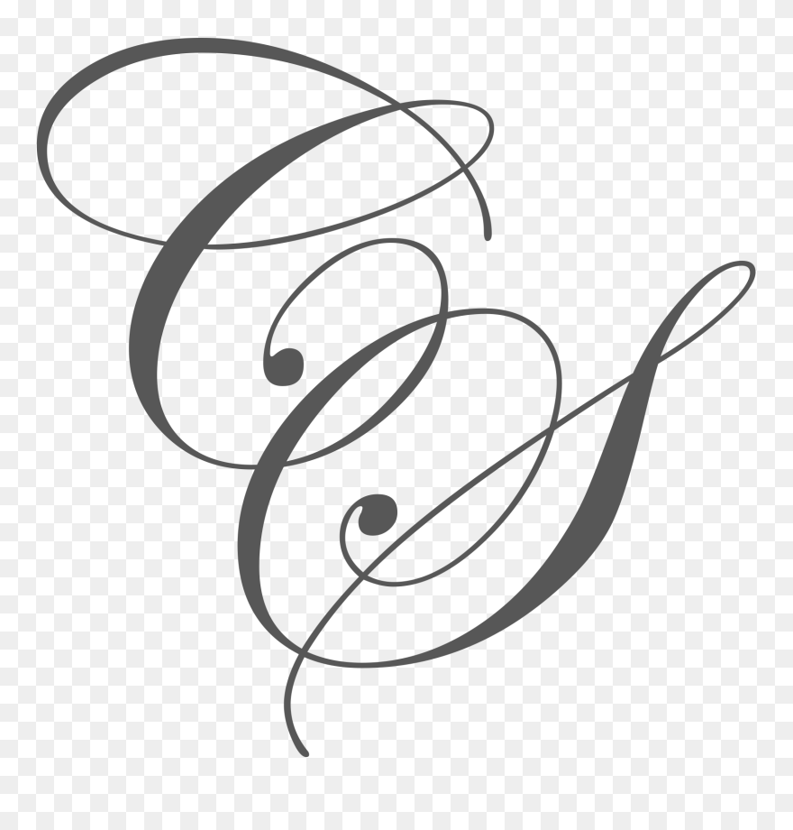Cs Logo - Letra C En Cursiva Mayuscula Clipart
