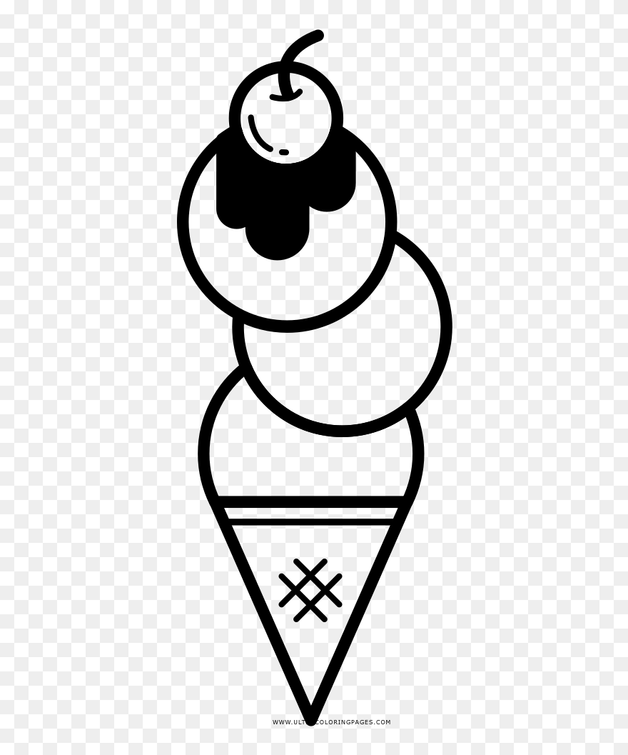 Transparent Ice Cream Cone Clip Art Black And White - Dibujos Para Dibujar Faciles - Png Download