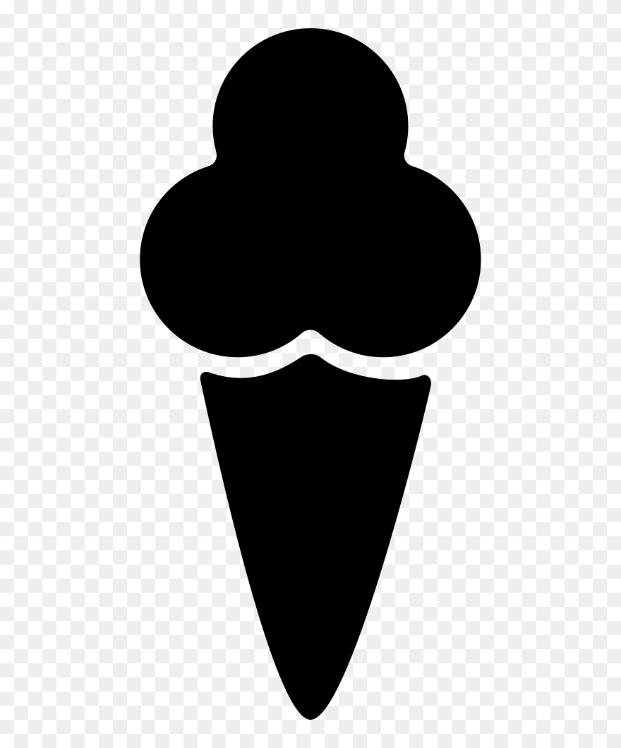 Ice Cream Cone Black Shape - Soft Ice Cream Icon Clipart