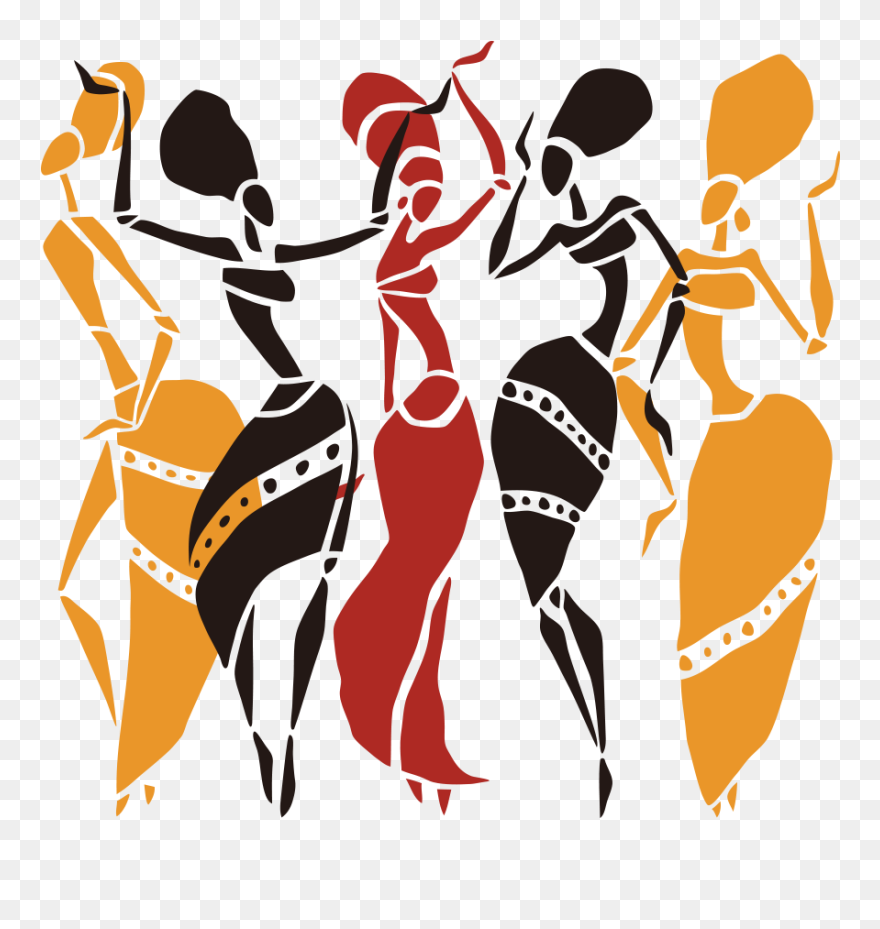 African Dance Illustration - African Dancers Clipart