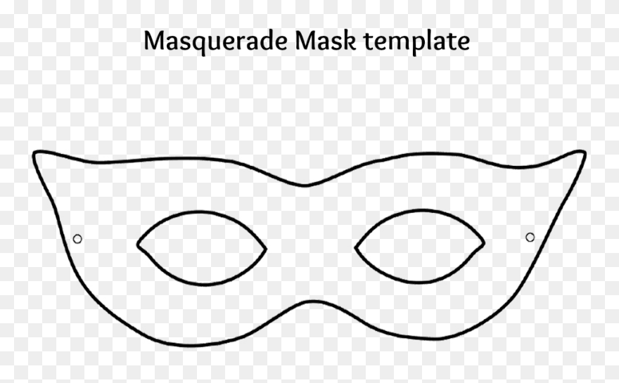 Masks Clipart Black And White - Line Art - Png Download