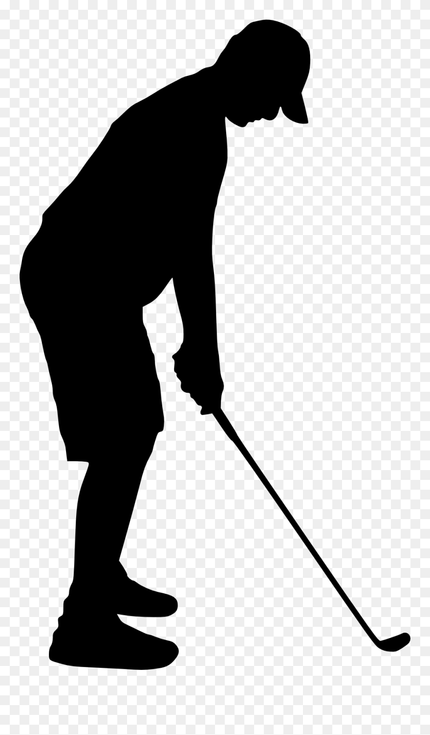 Silhouette Golfer Clip Art - Golfer Silhouette Png Transparent Png