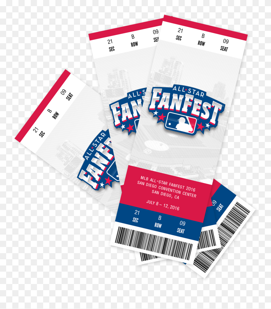 Mlb All Star Fanfest - Mlb Baseball Ticket Clipart