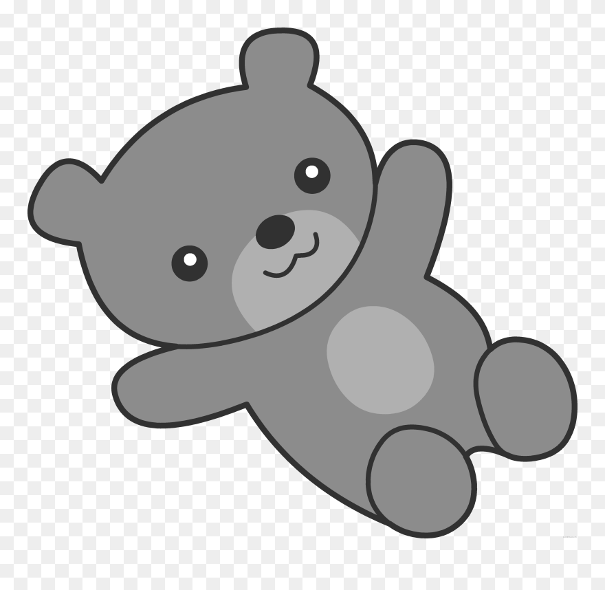 Cute Bear Animal Free Black White Clipart Images Clipartblack - Cute Bear Drawings Easy - Png Download