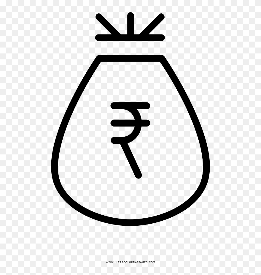 Money Bag Coloring Page - Sign Clipart