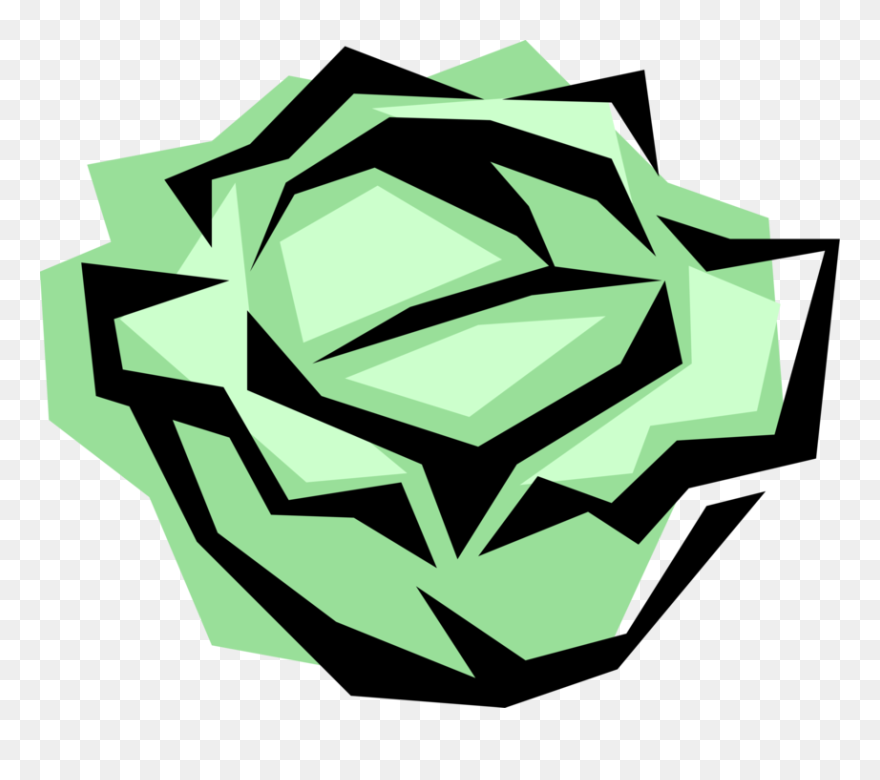 Vector Illustration Of Salad Green Edible Leaf Vegetable - Emblem Clipart