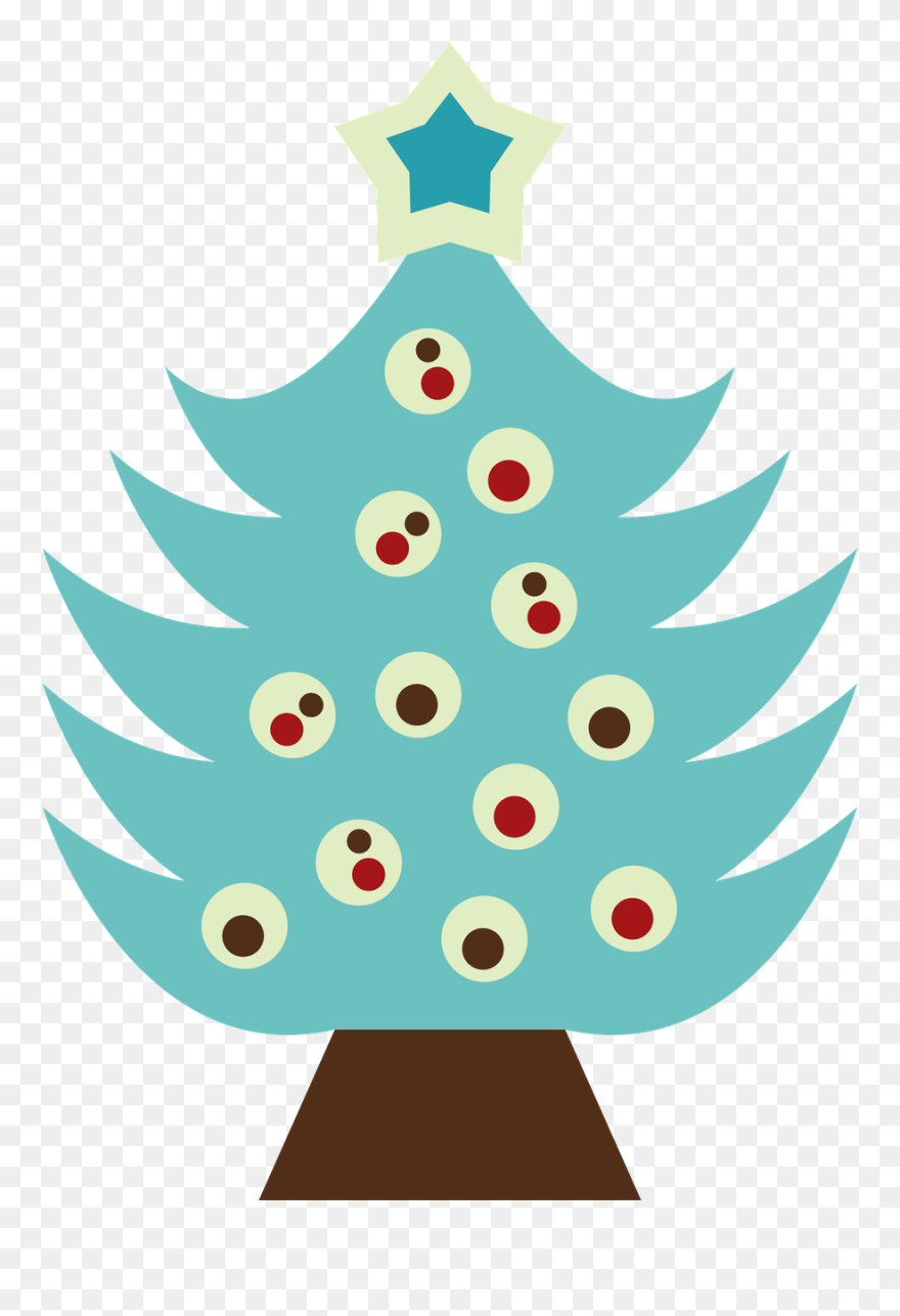 Teal Christmas Tree Clip Art - Png Download