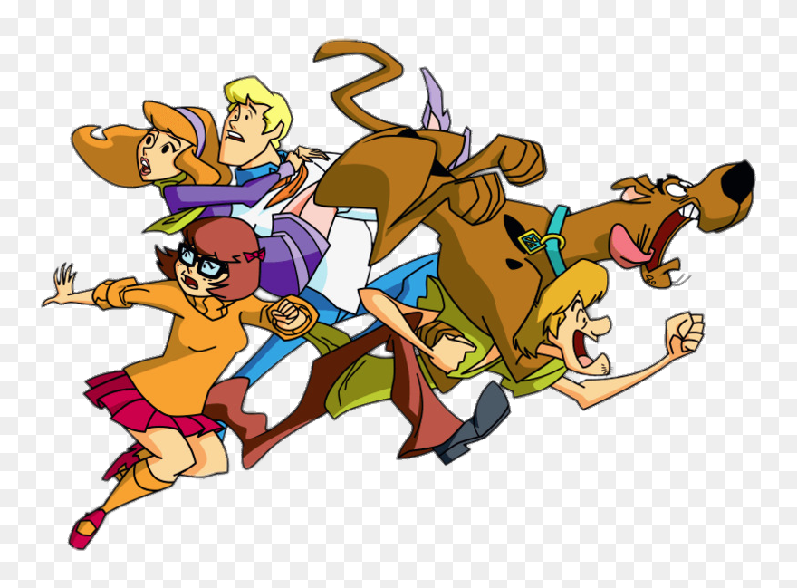Scooby-doo And Team Running - Scooby Doo Scare Running Clipart