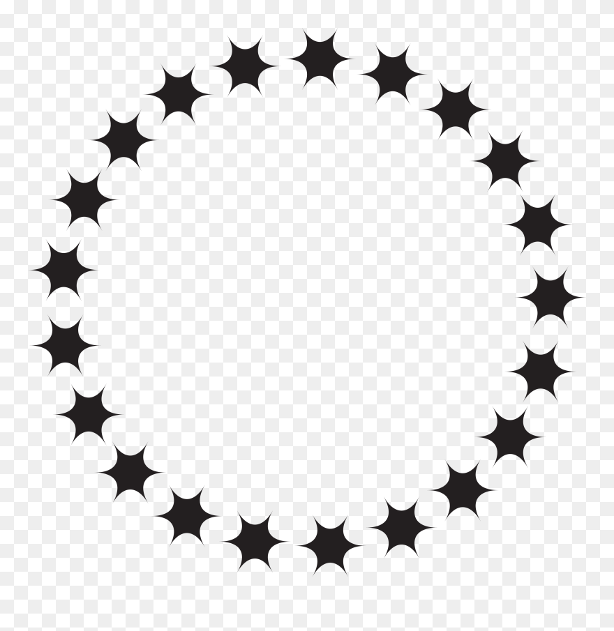 Star Circle Clipart Black And White Svg Library Library - Transparent Circle Of Stars - Png Download