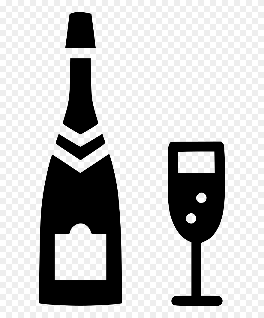 Champagne Glass Alcohol Bottle Celebrate Cheers - Transparent Alcohol Icon Png Clipart