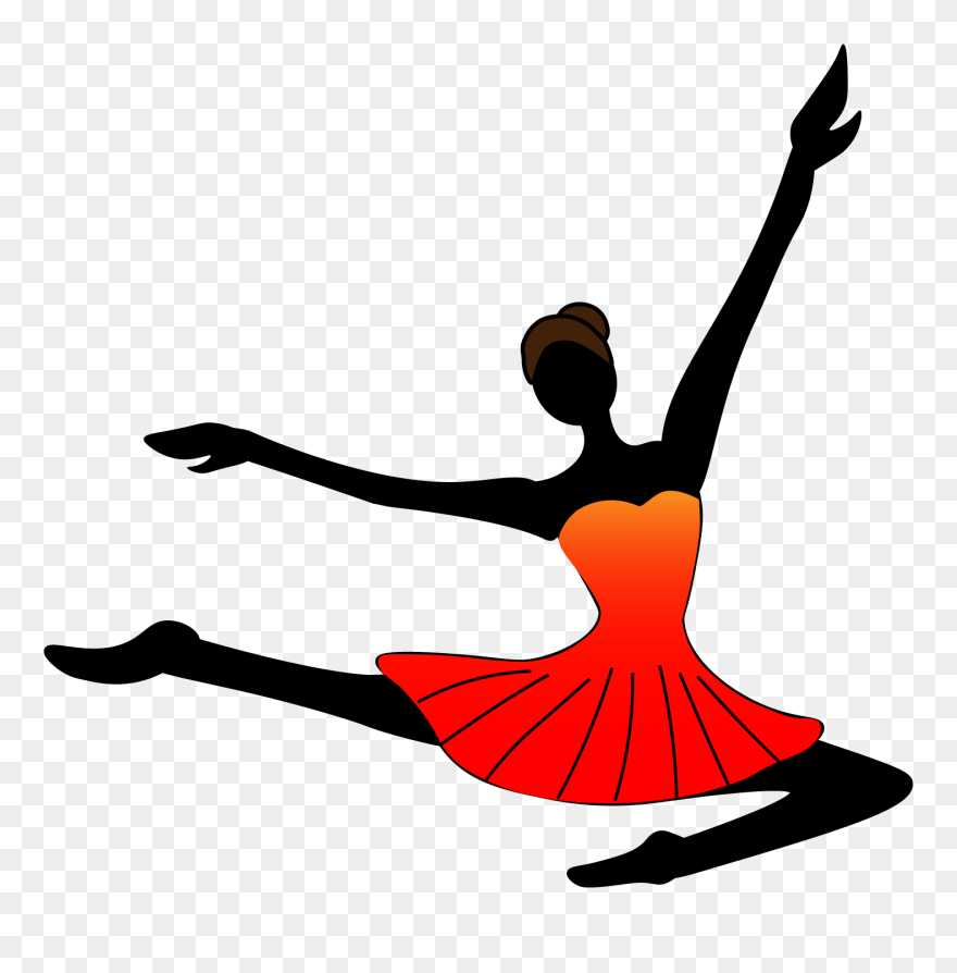Girl Dancing Logo Black Clipart