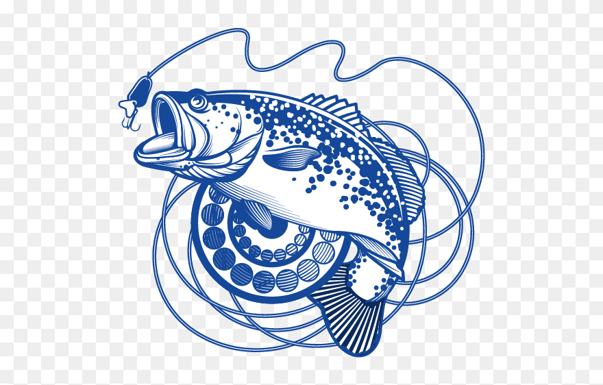 Bass Badge Logo - Bass Fishing Emblems Clipart