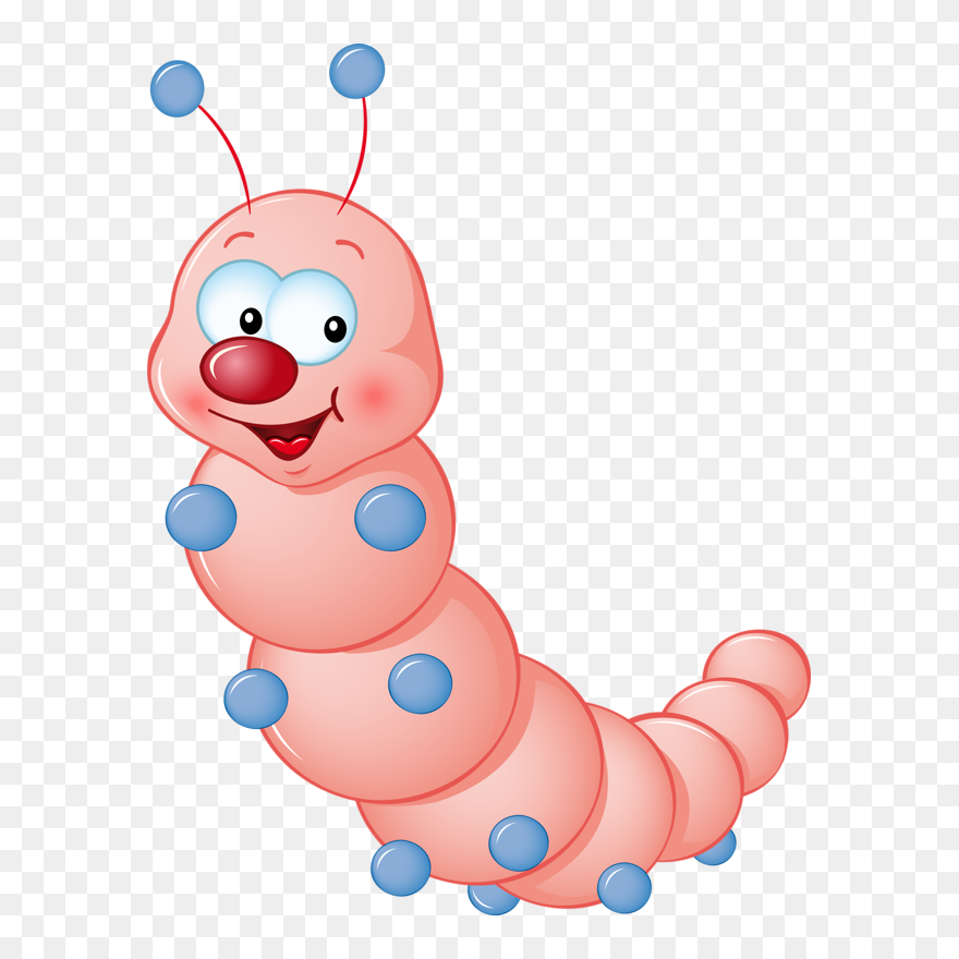 Caterpillar Cartoon Clipart Red - Png Download