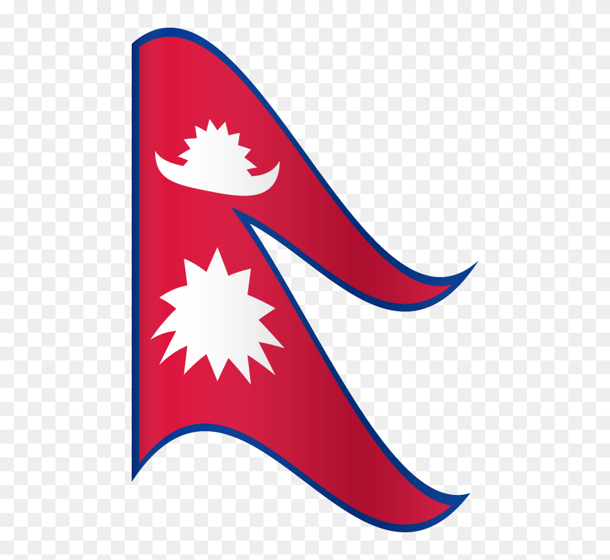Nepal - Waving - Waving Flag Nepal Flag Logo Clipart