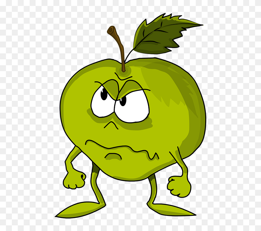 Apple With A Worm Clipart Clipart Apple Worm Cliparts - Sour Apple Cartoon - Png Download