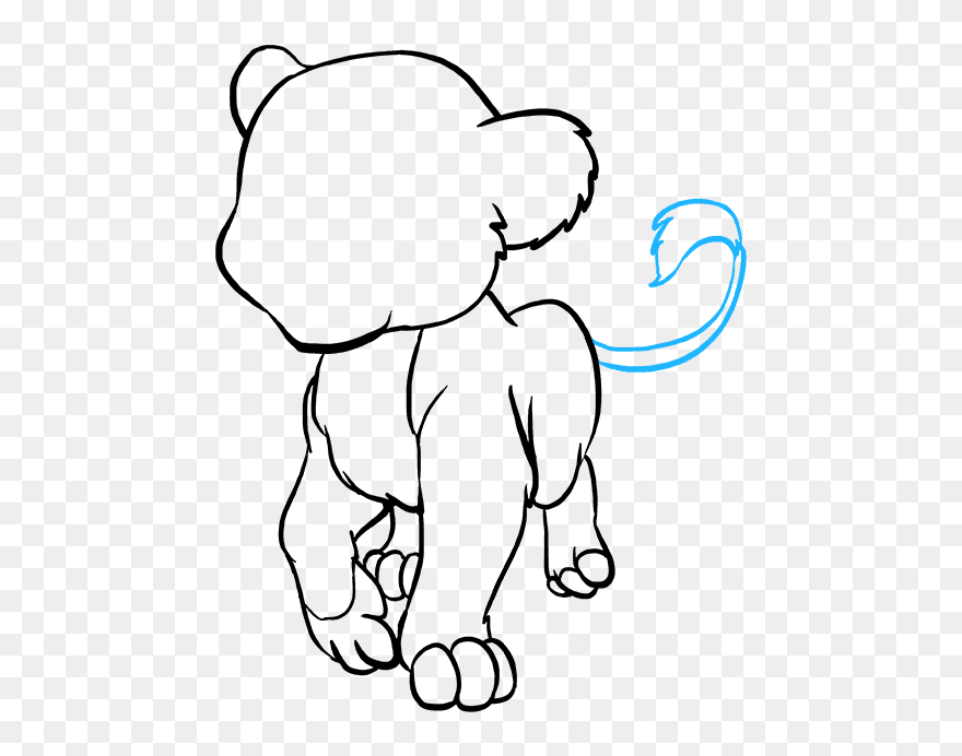 How To Draw A Baby Lion "src="data - Baby Lion Drawing Clipart