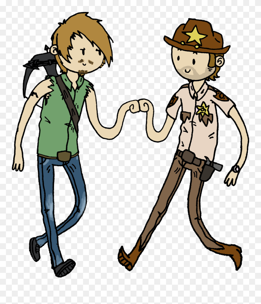 Rick Grimes Daryl Dixon Negan Cartoon Clip Art - Walking Dead Clipart - Png Download