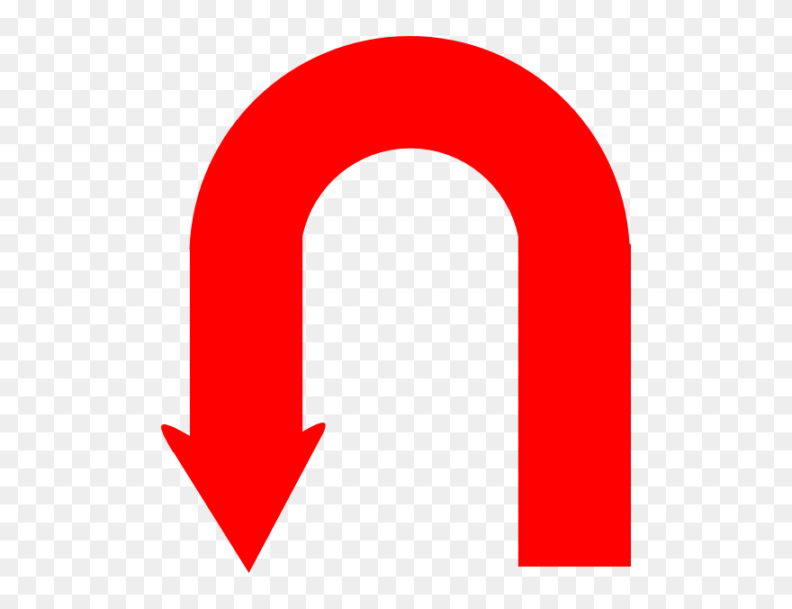 Red U Turn Sign Clipart