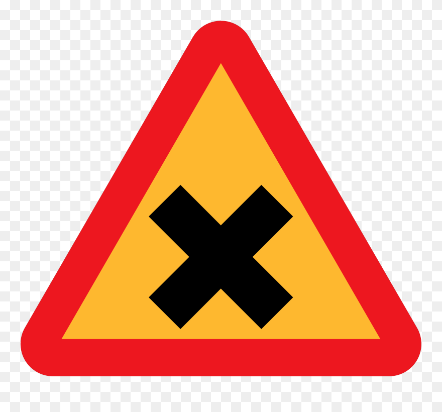 Triangle With X Road Sign Clipart (5606380) PinClipart