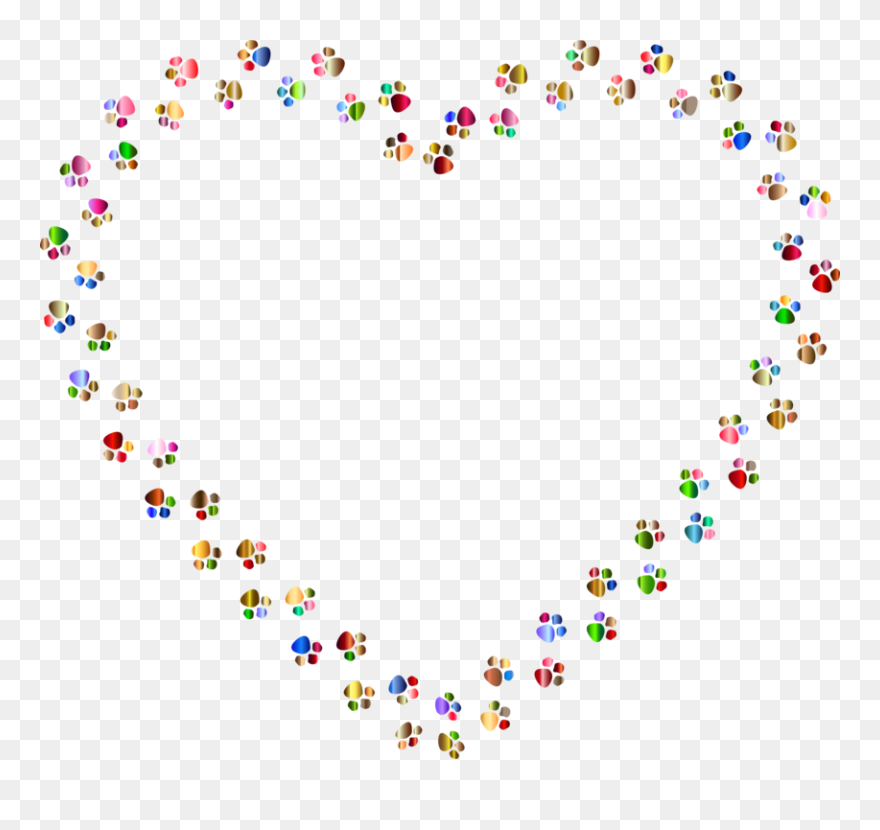 Heart,art,area - Paw Print Heart Background Clipart