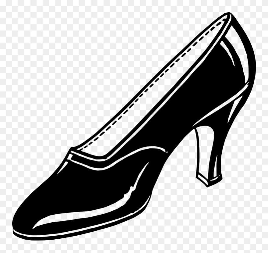 High Heeled Footwear,monochrome Photography,walking - Ladies Shoe Clip Art - Png Download