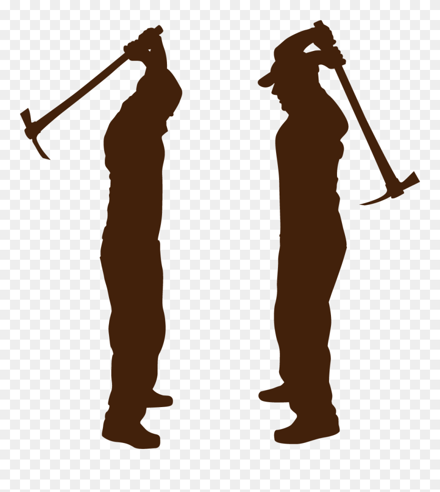 A Man Who Dug Gold Mines Png Download - Gold Mining Silhouette Clipart