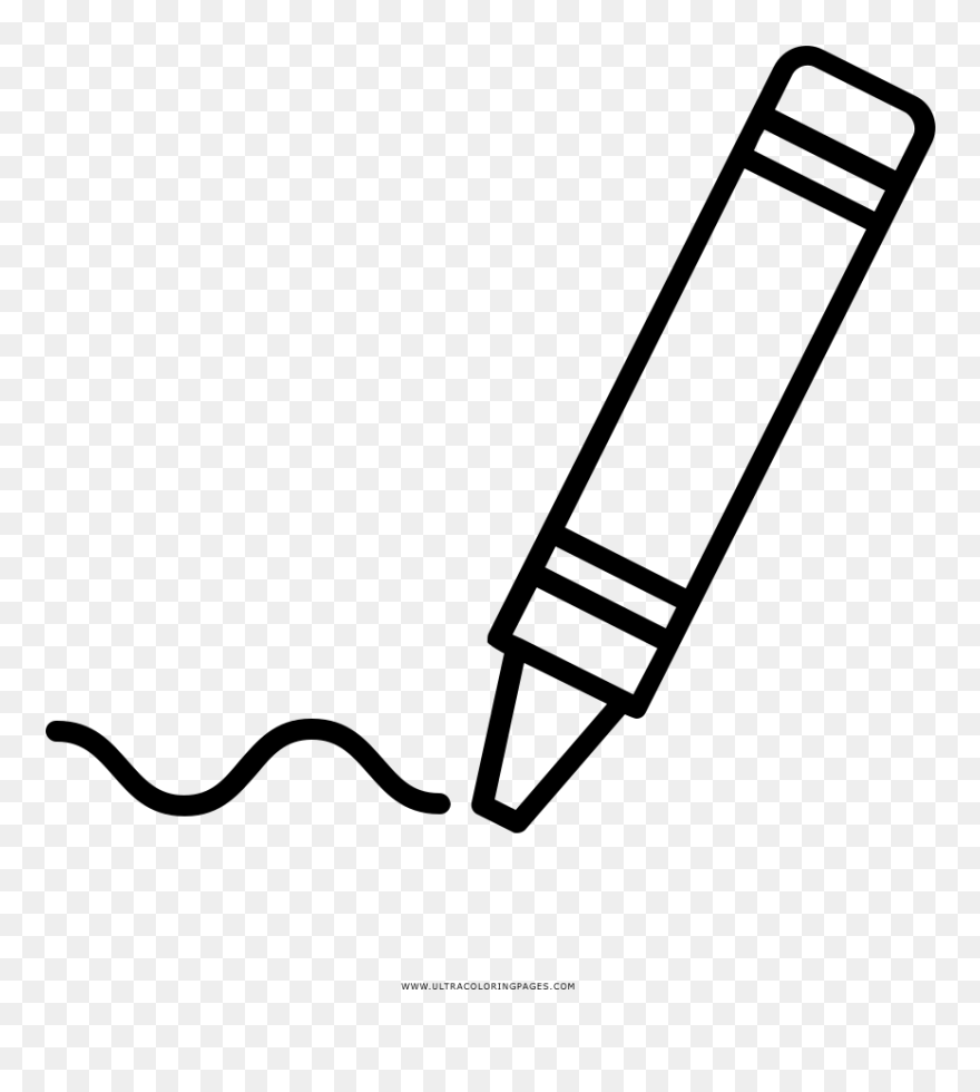 Crayon Coloring Page - Crayon De Cera Para Colorear Clipart