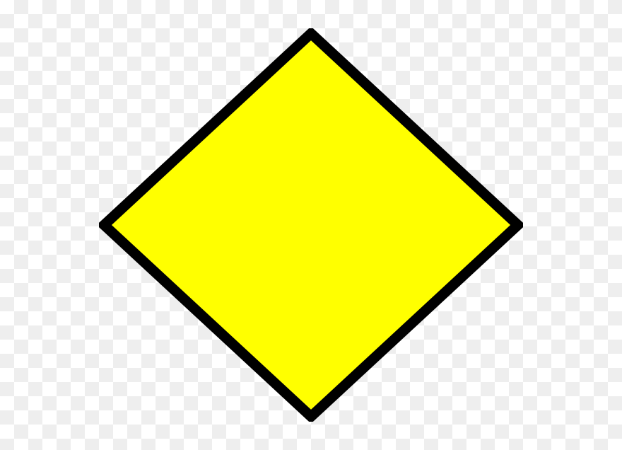 Clipart Yellow Diamond Clipart - Blank Yellow Caution Sign - Png Download
