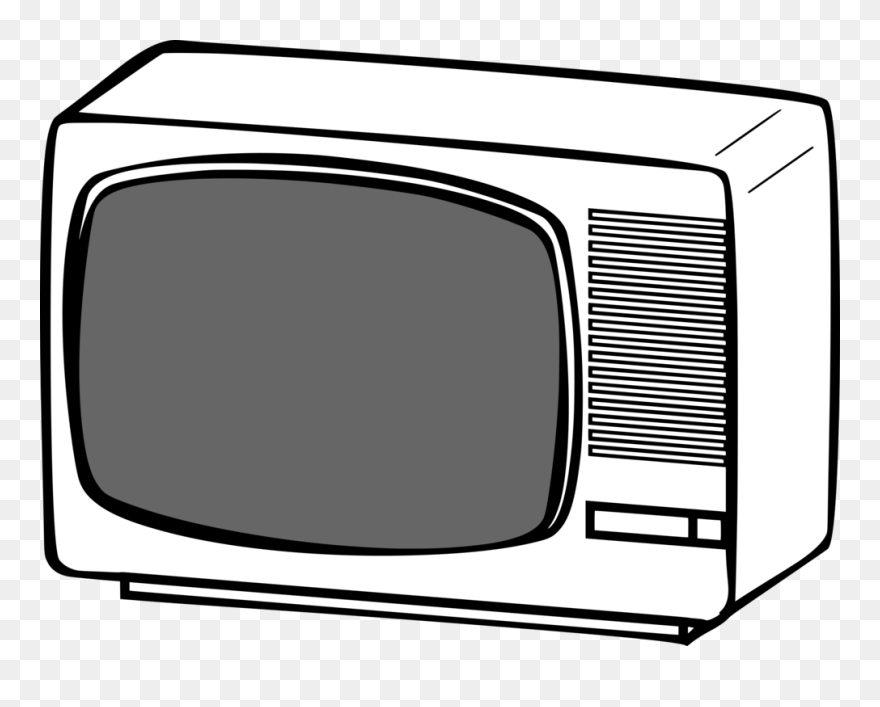 Square,angle,television Set - Television Image In Black And White Clipart