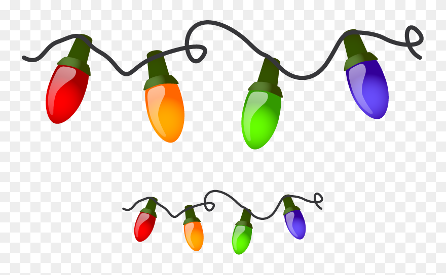 Christmas Lights Clip Art - Vector Christmas Lights Cartoon - Png Download