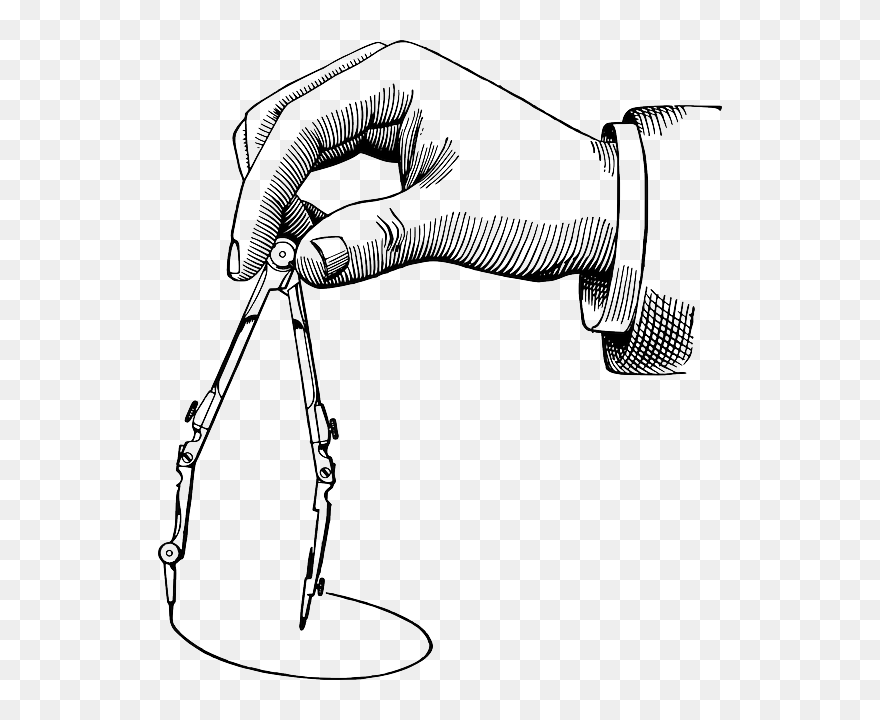 Tool, Compasses, Circle, Hand - Drawing A Circle With A Compass Clipart