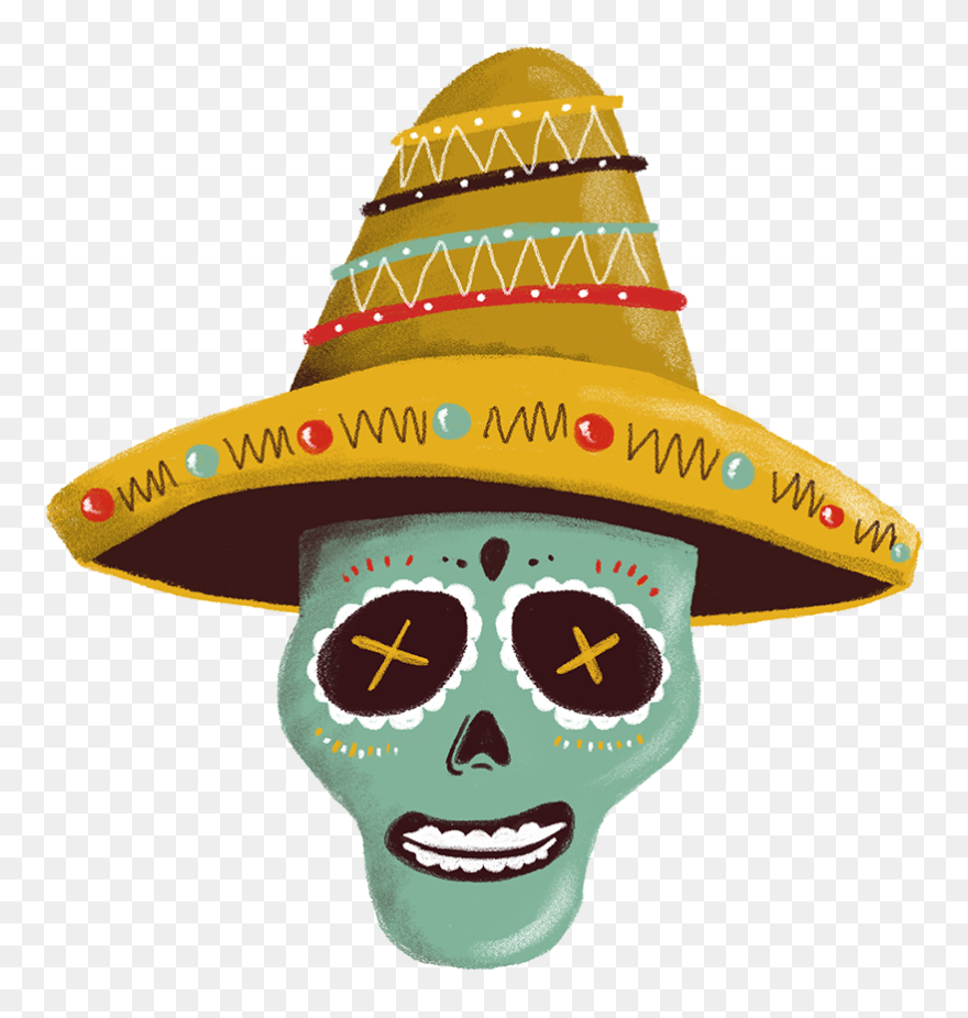 Sombrero Hat Mexico Calavera Headgear - Hat Clipart