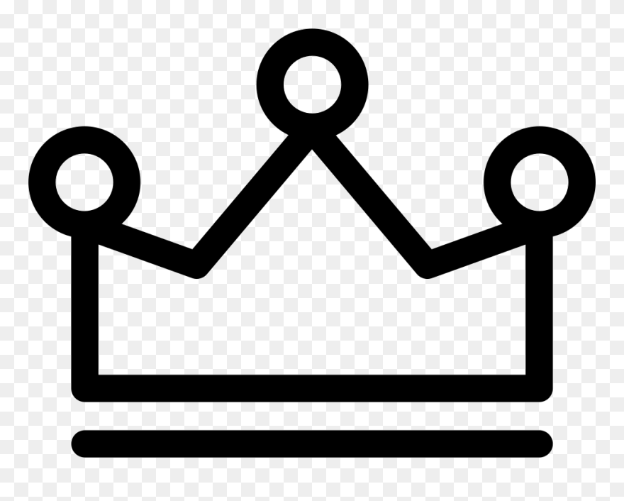 Royal Crown Outline With Three Little Balls On Top - Crown Outline Png Clipart