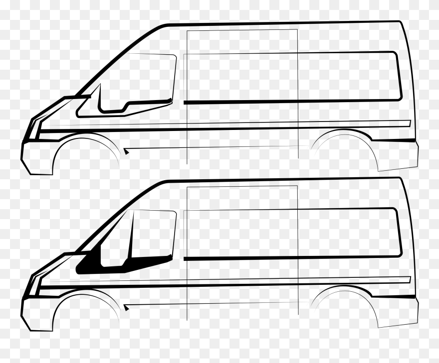 Transparent Van Clipart Png - Ford Transit Van Outline
