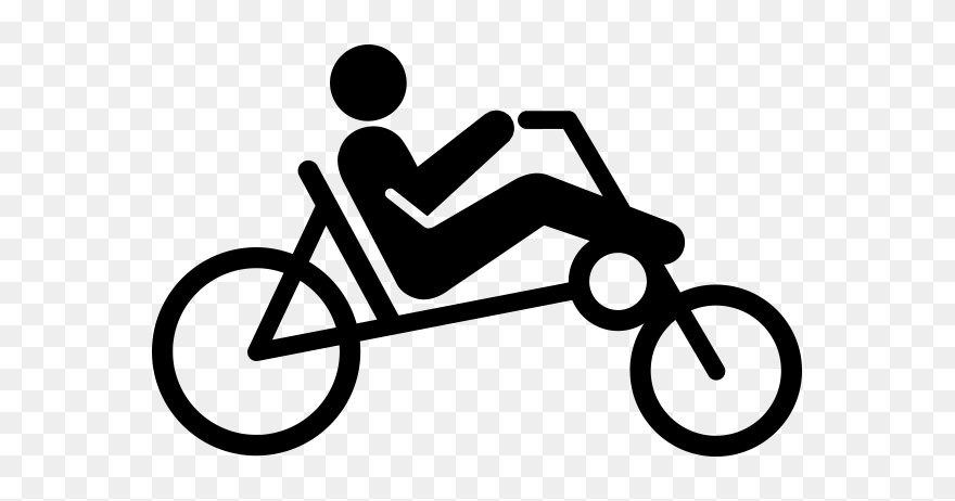 Recumbent Bicycle Rubber Stamp - Clip Art Recumbent Bike - Png Download