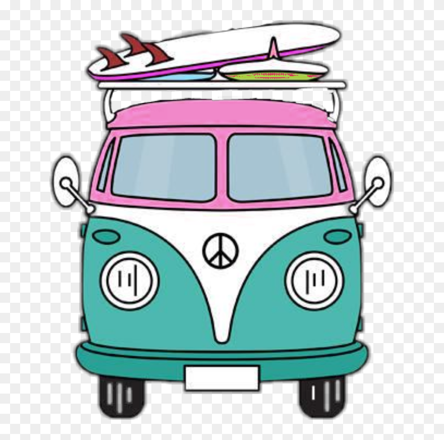 #bus #vwbus #retro #tumblr #lovely #cute #surfing - Cartoon Volkswagen Van Clipart