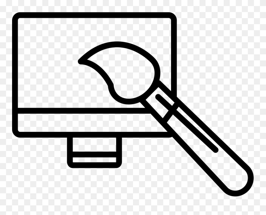 Brush And Canvas Painting Artistic Tools - Иконка Арт Png Clipart