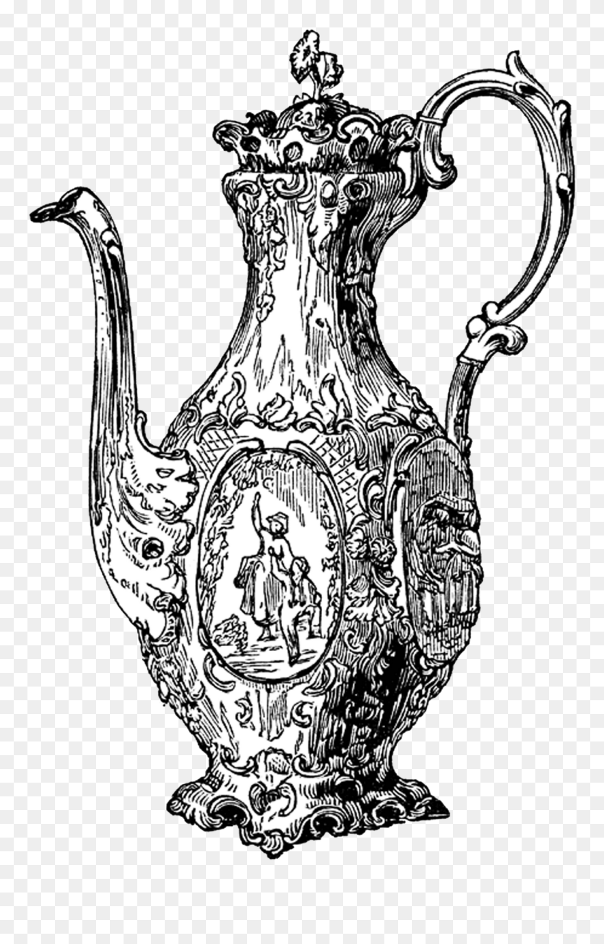 Vintage Teapot Transparent Background Clipart