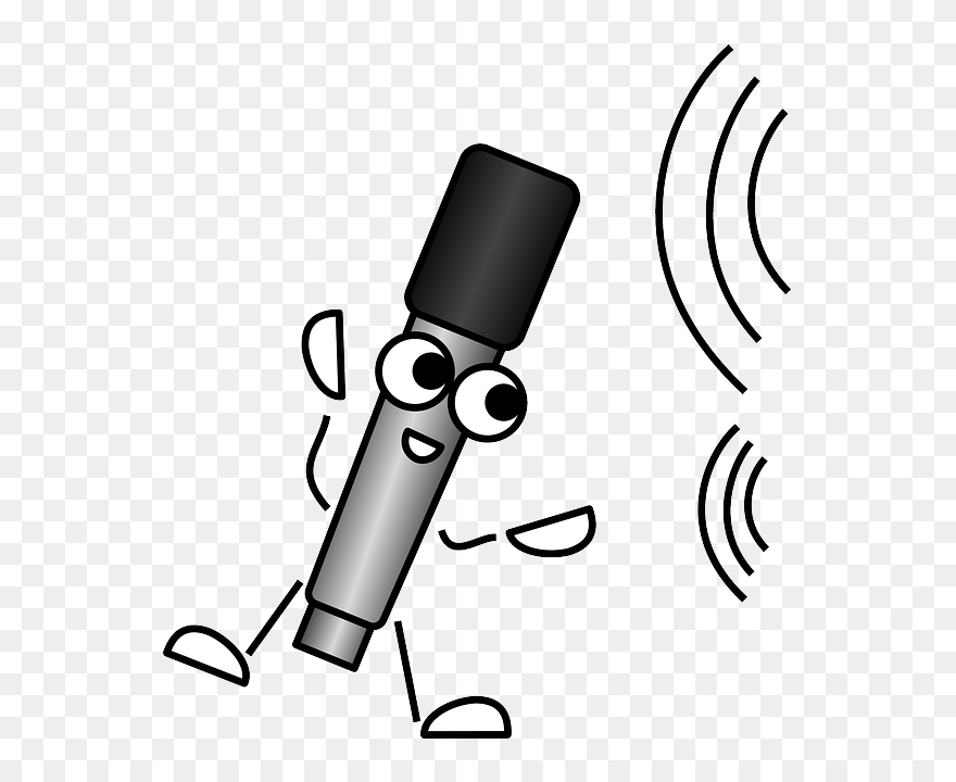 Microphone, Sound, Waves, Listening, Comic, Funny - Mike Clipart - Png Download