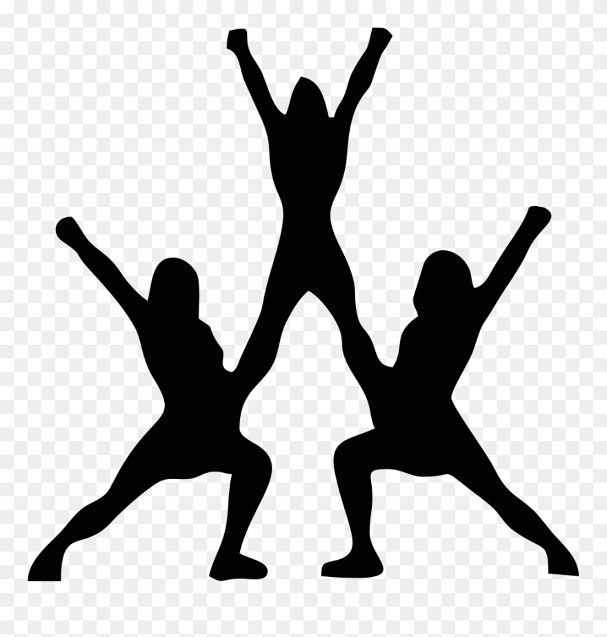 Silhouette Clipart Cheerleader - Cheerleader Silhouette - Png Download