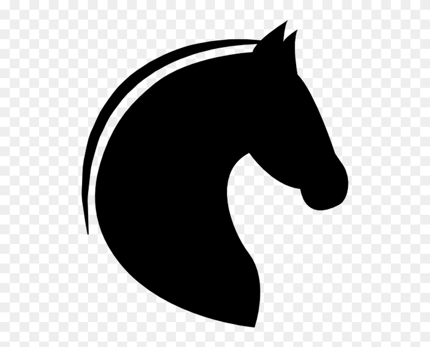 Transparent Horse Head Silhouette - Silhouette Horse Head Png Clipart