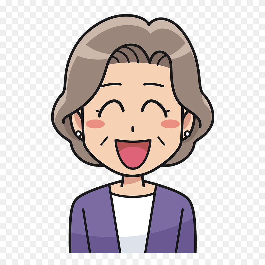Laughing Woman Clipart - Elderly Cartoon - Png Download