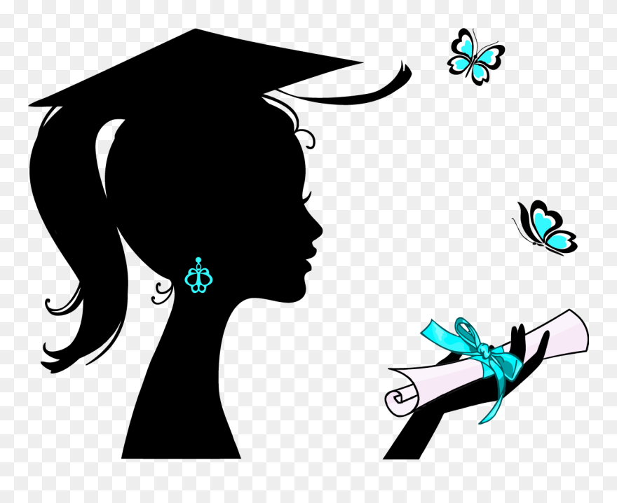 Girl Thinking Black And White Clipart - Png Download