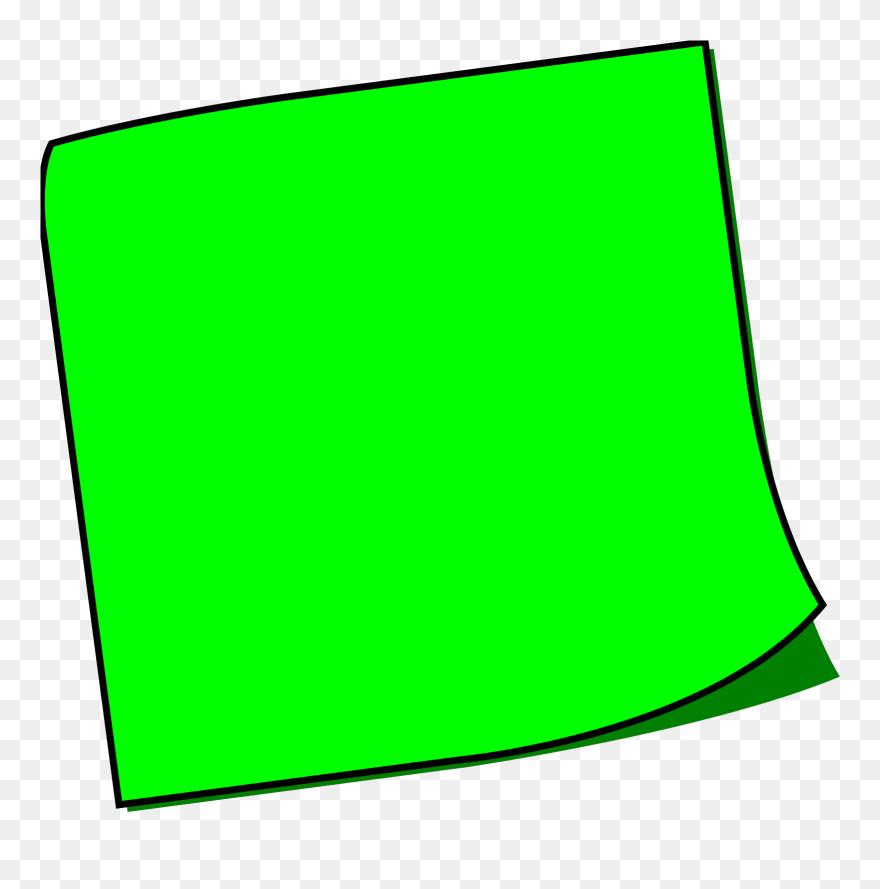 Green Sticky Note Clipart - Png Download