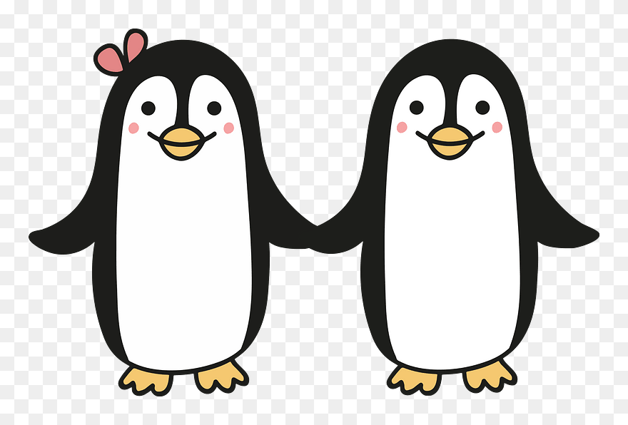 Cute Penguin Couple Clipart - Cricut Penguin Svg Free - Png Download
