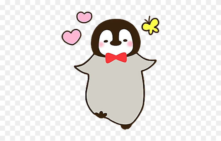 #sticker #cute #penguin #cutesticker #lovely #love - Penguin With Hearts Sticker Clipart